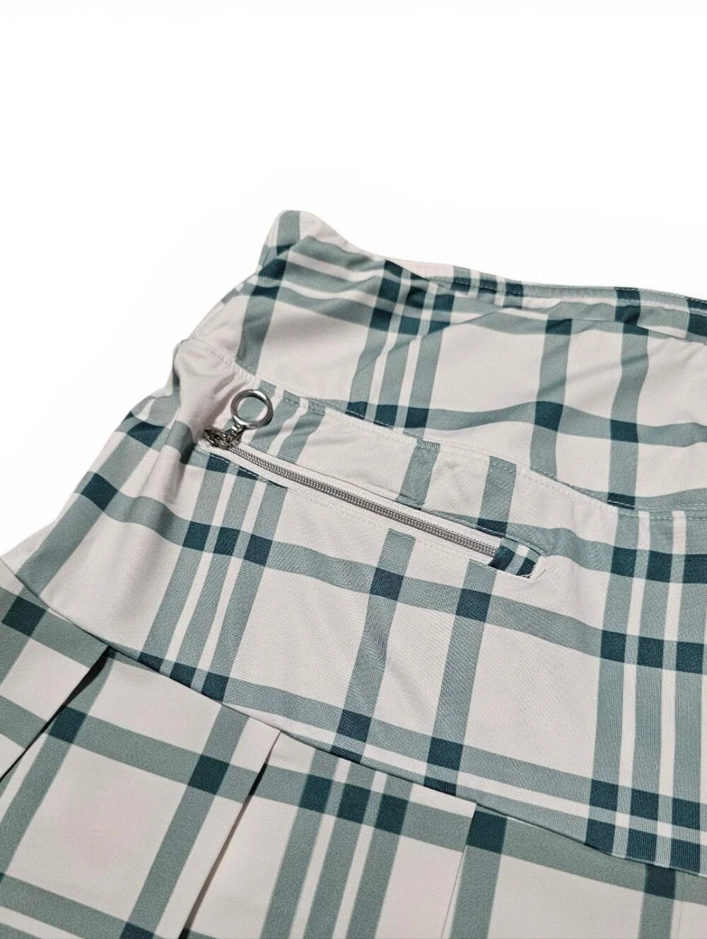 GG Blue Luxe Sport Performance Skort Women's Green & White Plaid Size L